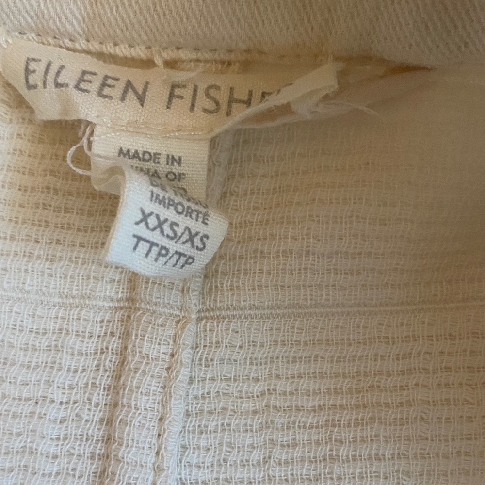 EILEEN FISHER 100% Cotton Cream Utility Jacket - Picture 9 of 9